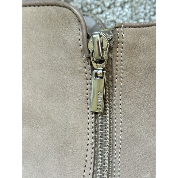 Schutz Womens Size 9.5 Neutral Beige Cibby Suede Heel Bootie Boots - Picture 5 of 12
